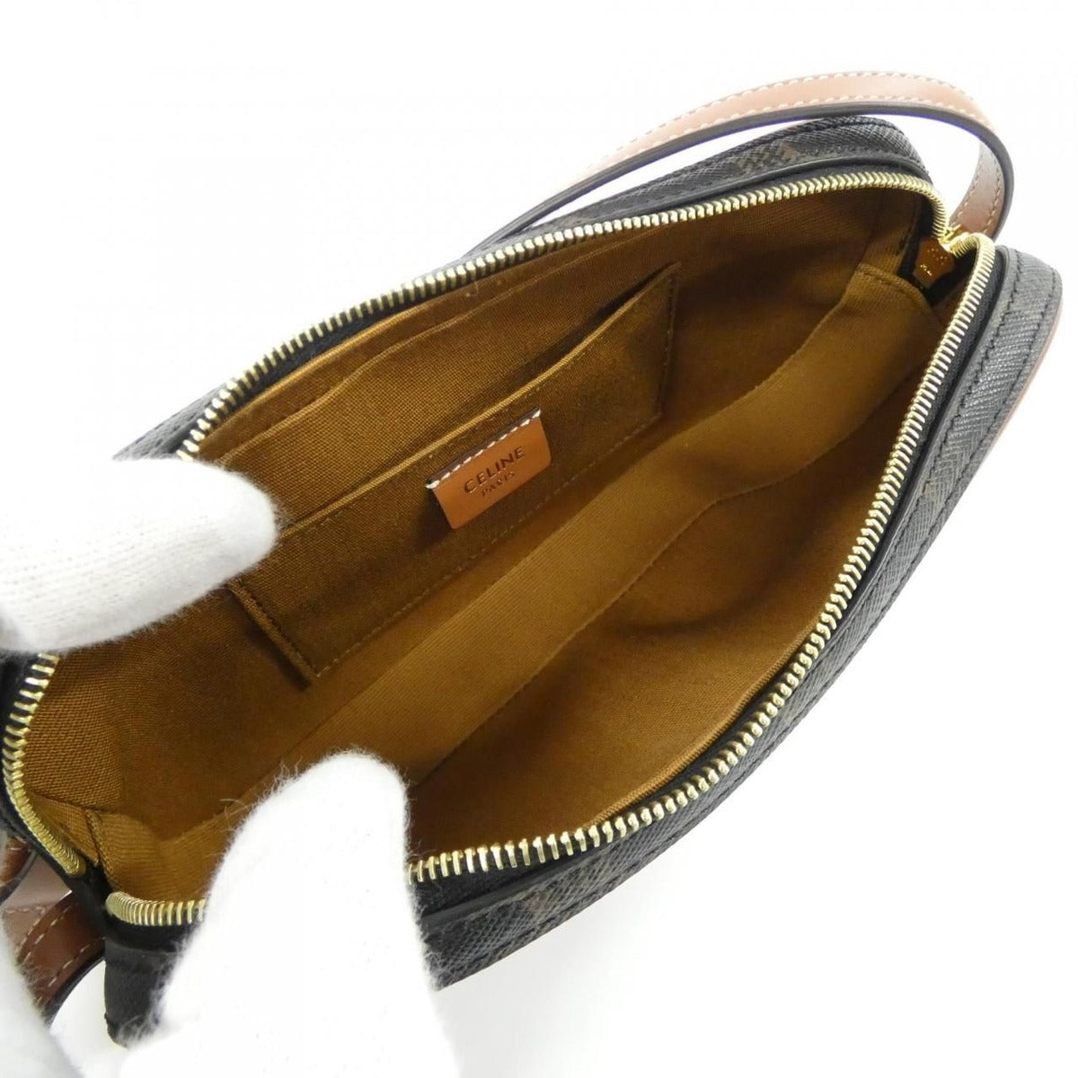 Celine Shoulder Bag Canvas Gold — view 6