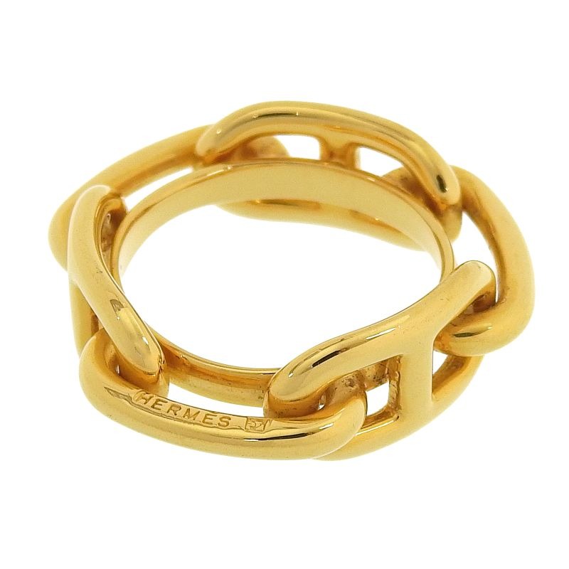Hermes Lugate Chaine D'ancre Scarf Ring Gold Large