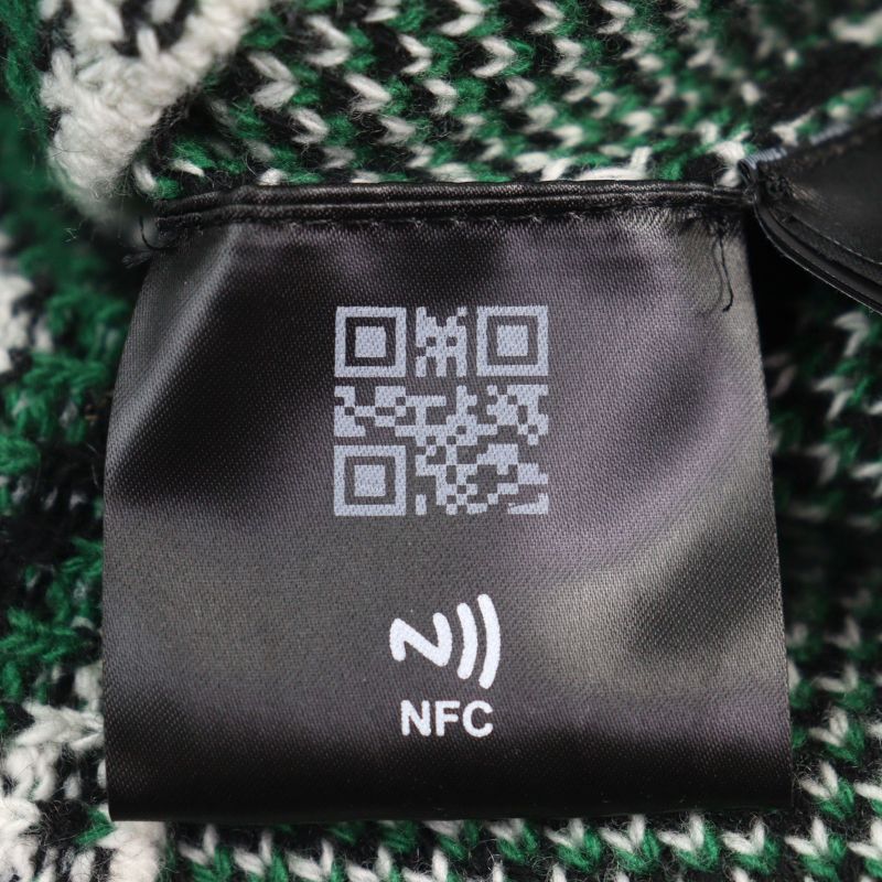 Prada 2022 Umb429 30% Cashmere Mockneck Jacquard Knit With Triangle Patch Green