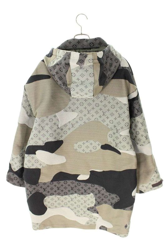 Louis Vuitton 23AW Rm232 AQH Hpk65e Monogram Patchwork Hooded Coat Men 48
