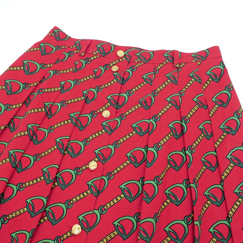 Gucci Fupli Tsukato Bit Motif Size 42 Red Cotton Ladies Women's Clothes