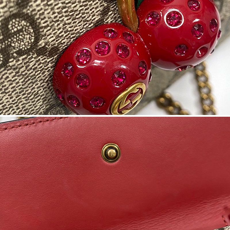 Gucci Chain Shoulder Bag 481292 GG Supreme *stone Removed