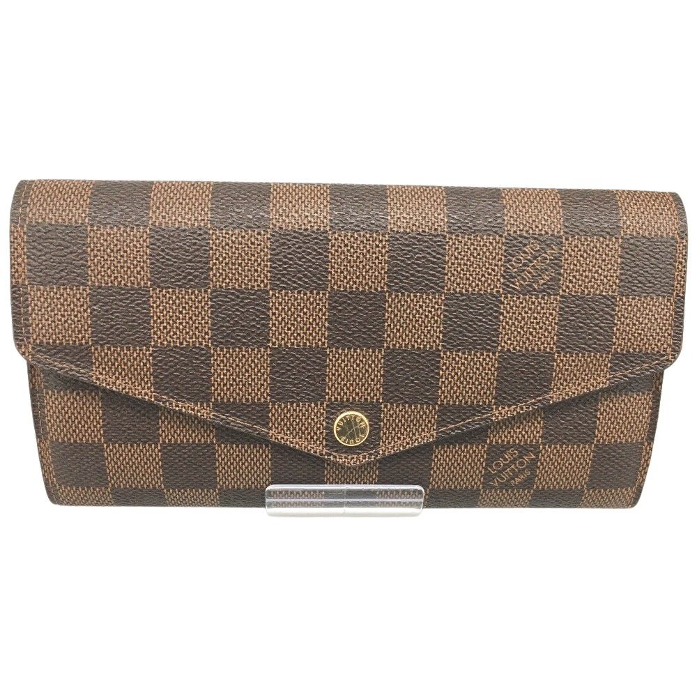 Louis Vuitton Long Wallet Damier Portefeuille Sara Ic Chip Warped
