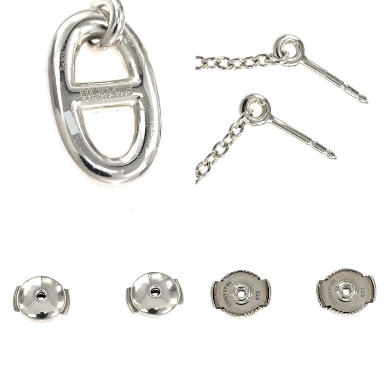 Hermes Chaine D'ancre Earrings Farande Ag925 Silver Jewelry Accessories
