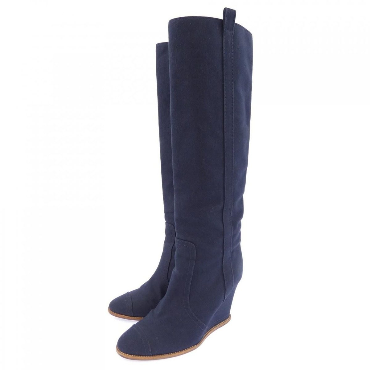 Chanel Long Boots Navy — view 3