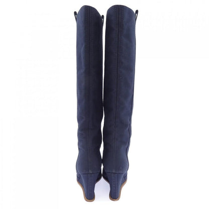 Chanel Long Boots Navy — view 5