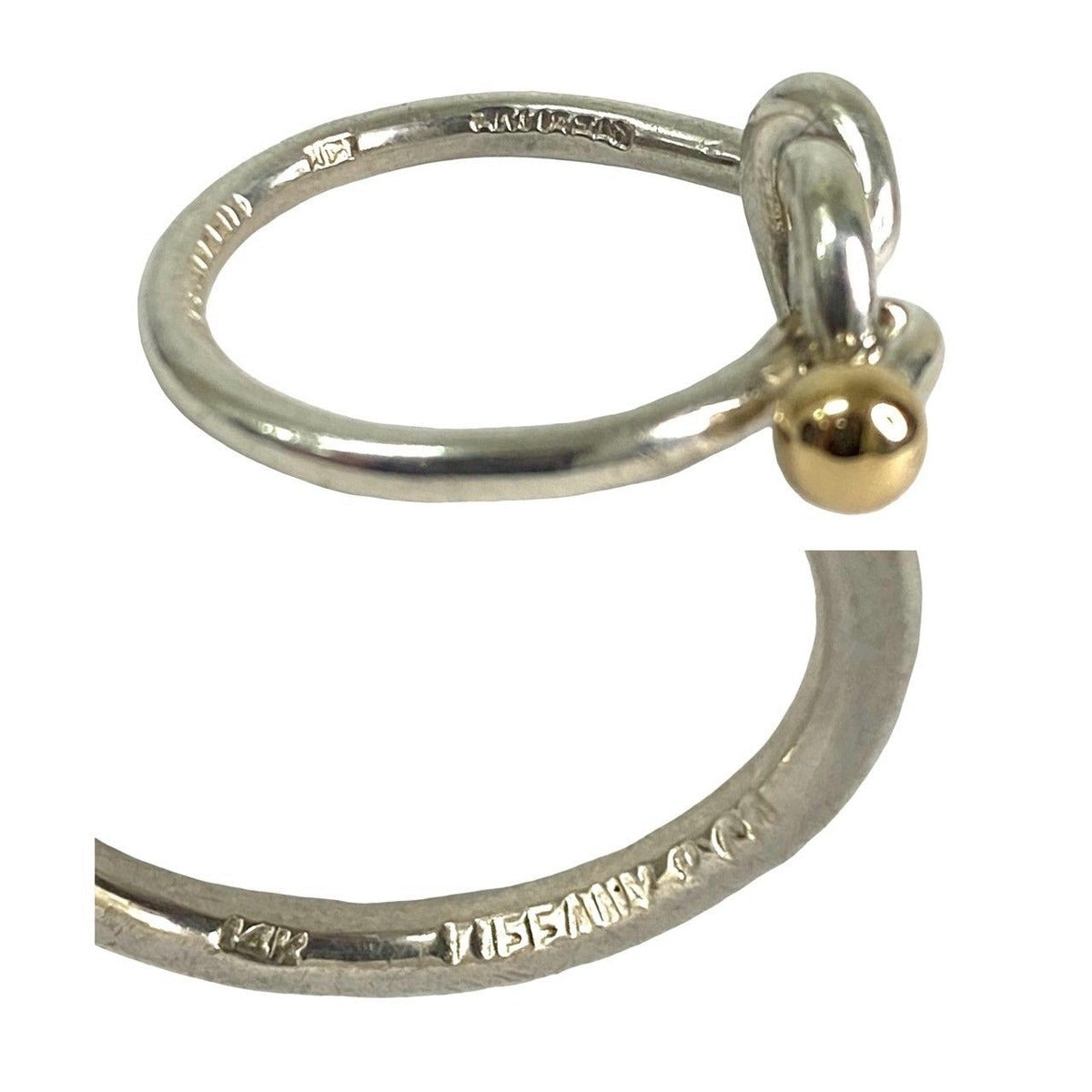 Tiffany & Co Love Knot Hook Eye 18K Gold Ring Silver — view 4