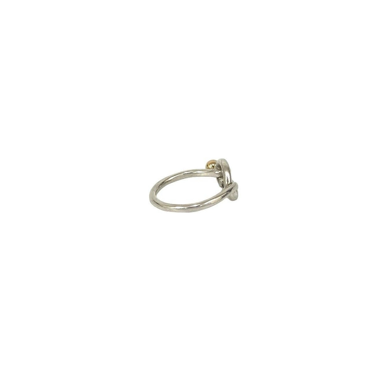 Tiffany & Co Love Knot Hook Eye 18K Gold Ring Silver — view 6