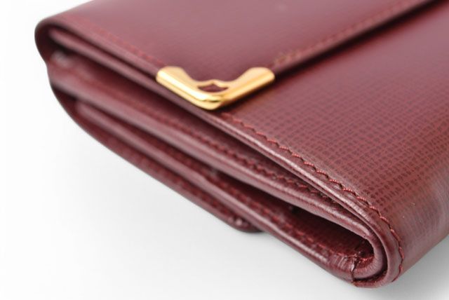 Cartier Wallet Fold Vintage Cartier Double Hook Wallet Must De Cartier Bordeaux