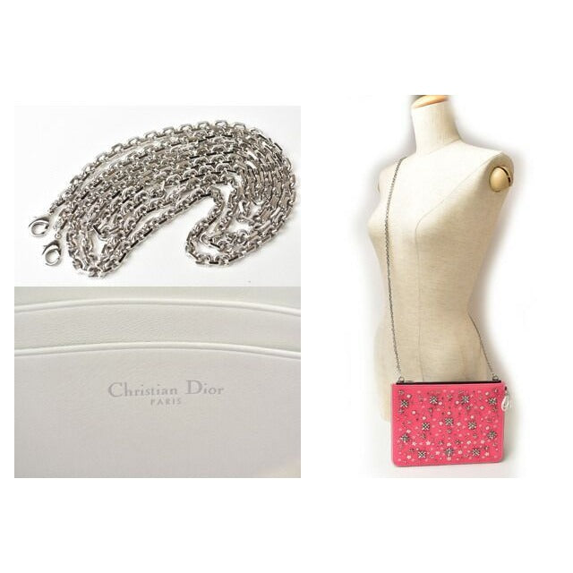 Christian Dior Chain Shoulder Bag Clutch Pouch Rhinestone — view 2