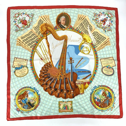 Hermes Carre 90 Wolfgang Amadeus Mozart Hymn To Mozart Silk Scarf