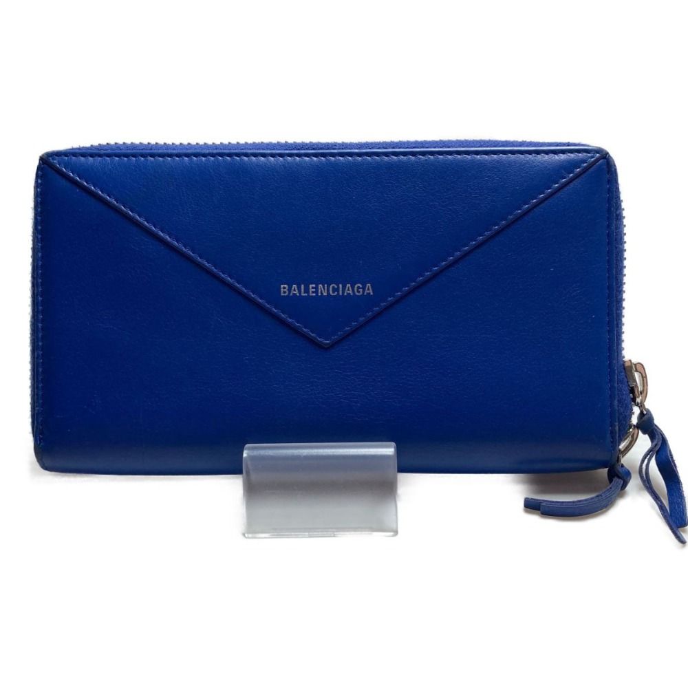 Balenciaga Round Zipper Wallet Blue