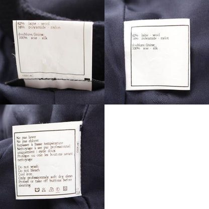 Chanel 97P Wool And Nylon Collarless Jacket Skirt Set-up P07187v05407 Navy 36