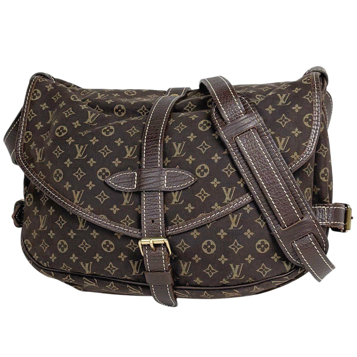 Louis Vuitton Saumur 30 Crossbody Shoulder Bag Monogram Mini Lin Ebene