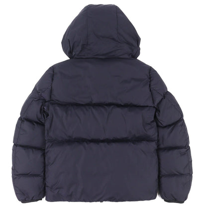 Moncler Logo Embroidered Hooded Wzip Down Jacket Navy 1 — view 2
