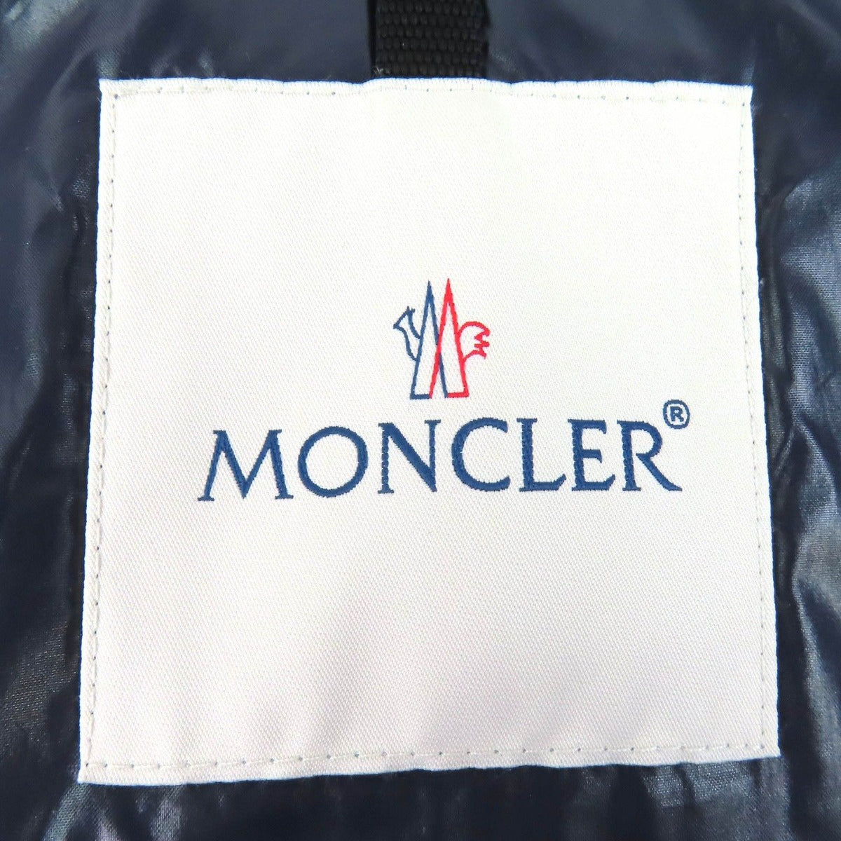 Moncler Logo Embroidered Hooded Wzip Down Jacket Navy 1 — view 8