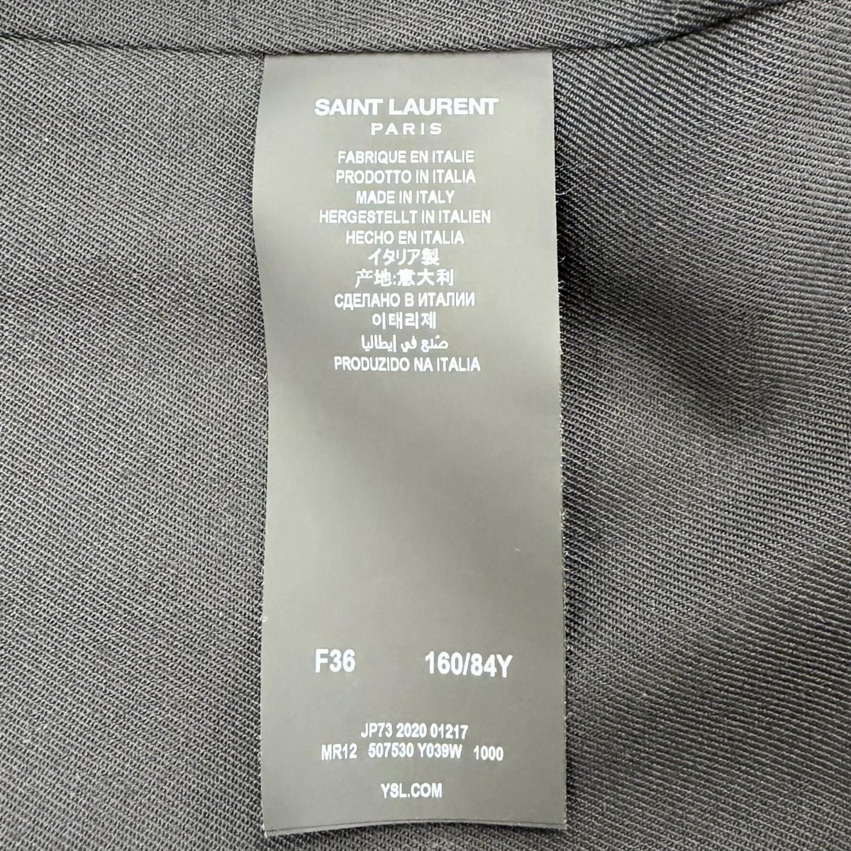 Saint Laurent Paris Logo Button Leather Trench Coat with Belt Black 36 — view 9