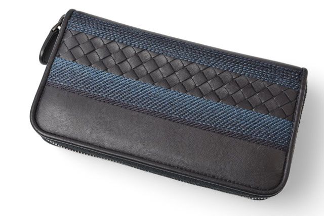 Bottega Veneta Wallet Bottega Veneta Long Wallet With Round Zipper Navy Multi
