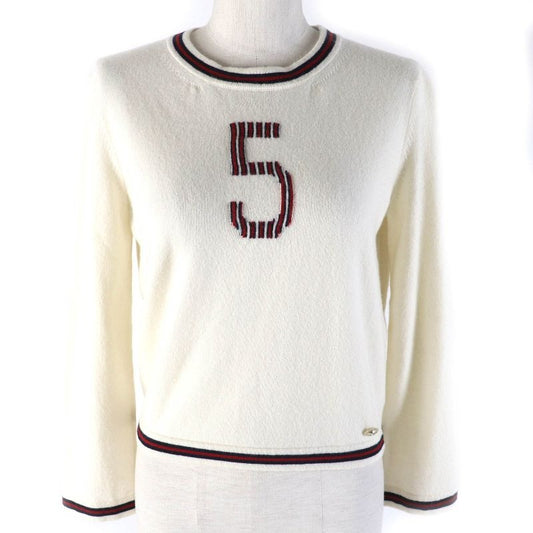 Chanel No5 100% Cashmere Coco Mark Point Crew Neck Octavo Sleeve