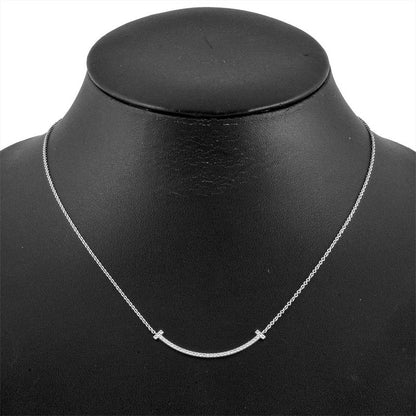Tiffany & Co Tiffany & Co T-smile Small Necklace Diamond 18K White Gold 23g
