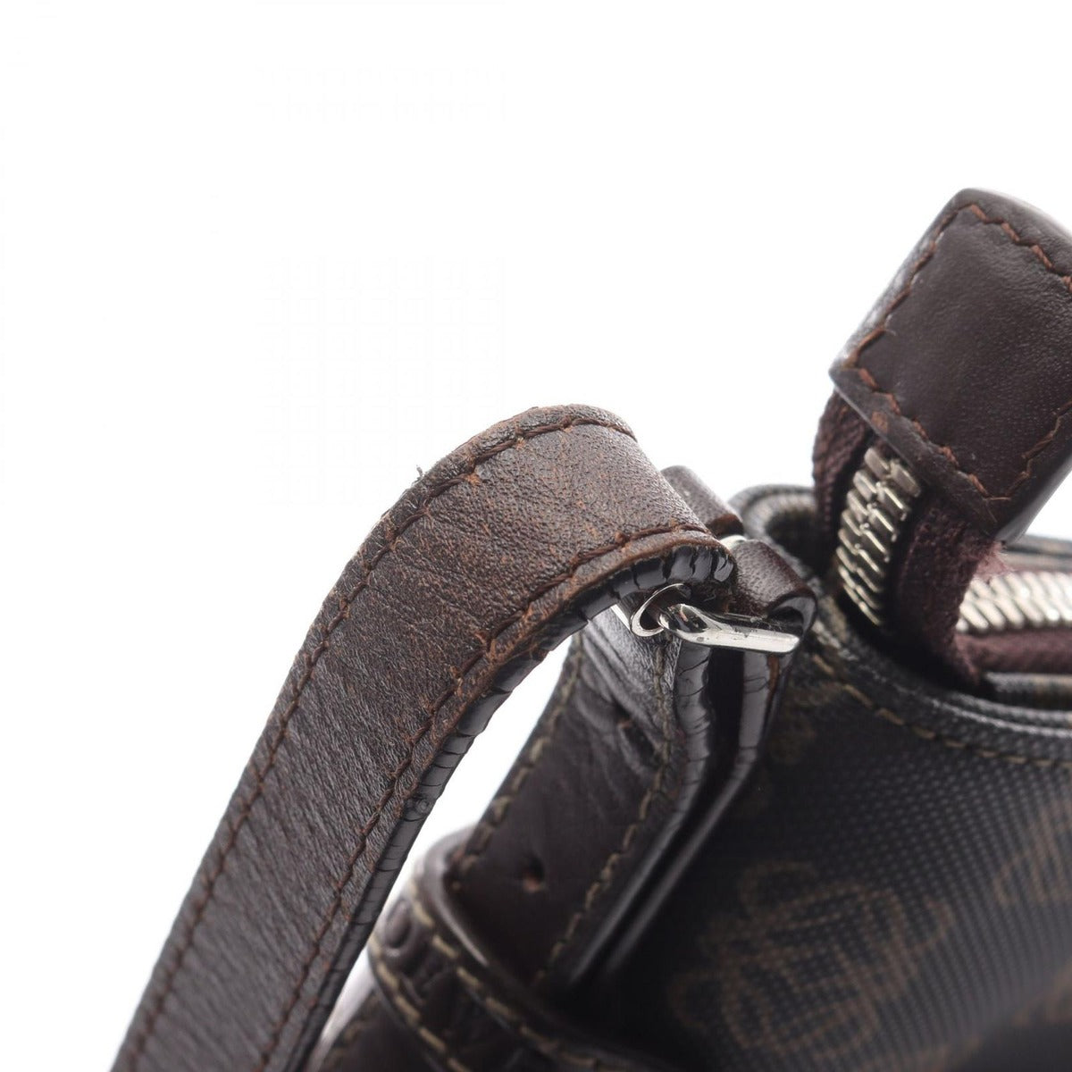 Loewe Shoulder Bag Repeat Anagram Gray Brown Canvas Leather — view 11