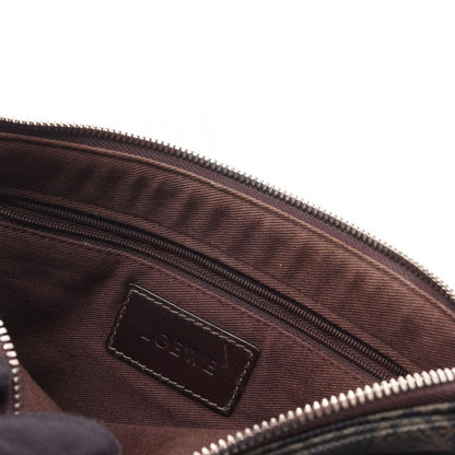Loewe Shoulder Bag Repeat Anagram Gray Brown Canvas Leather — view 13