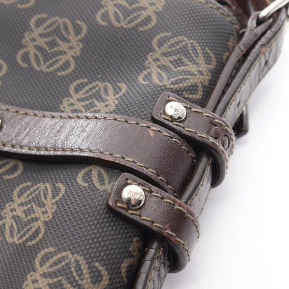 Loewe Shoulder Bag Repeat Anagram Gray Brown Canvas Leather — view 14