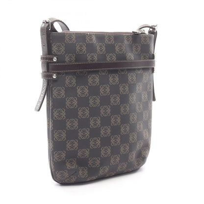 Loewe Shoulder Bag Repeat Anagram Gray Brown Canvas Leather — view 2