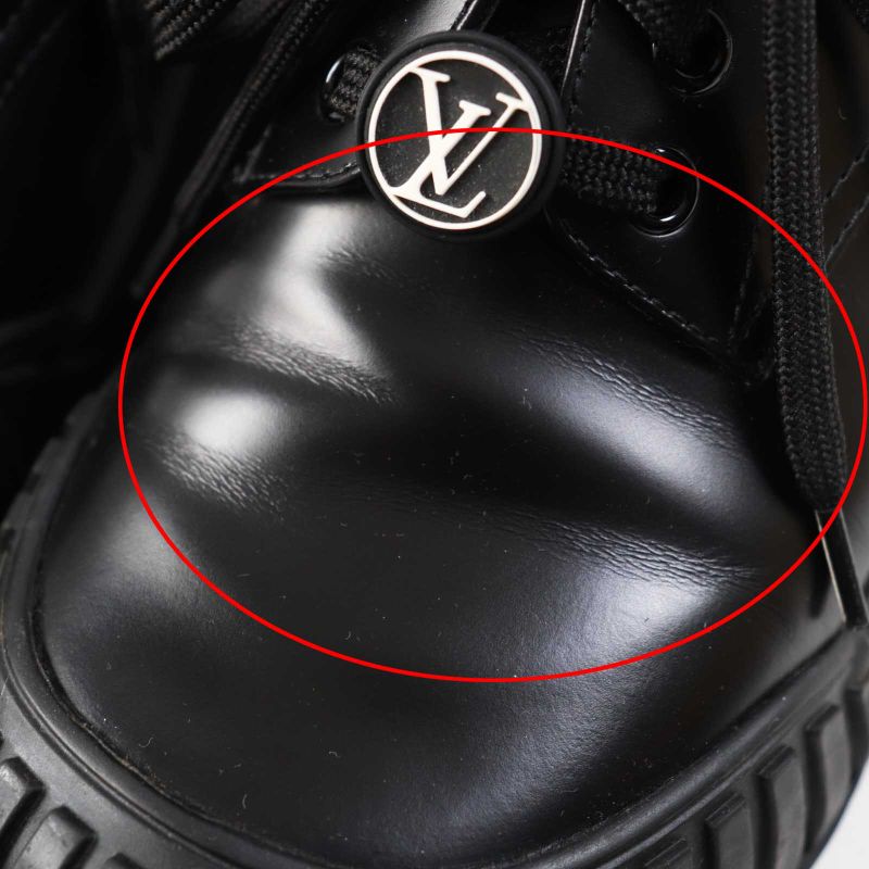 Louis Vuitton 2023 Ruby Line Lace-up Leather Shoes Black 38 With Box And