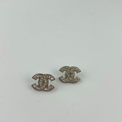Chanel Coco Mark Accessories Earrings Silver A11V Vintage Ladies
