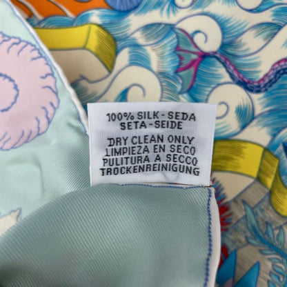 Hermes Carre 90 Silk Cosmo Graphia Universalis Space Magazine Scarf Multicolor