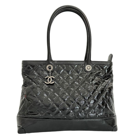 Chanel Matelasse Cambon Patent Leather Black Women's Tote Bag