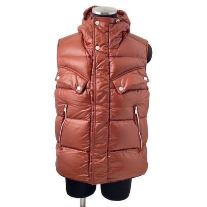 Hermes Down Vest Nylon with Hood 44 Rouge Basque