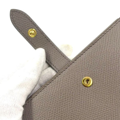 Celine Medium Strap Wallet Leather Gray Beige And Light Blue Wallet