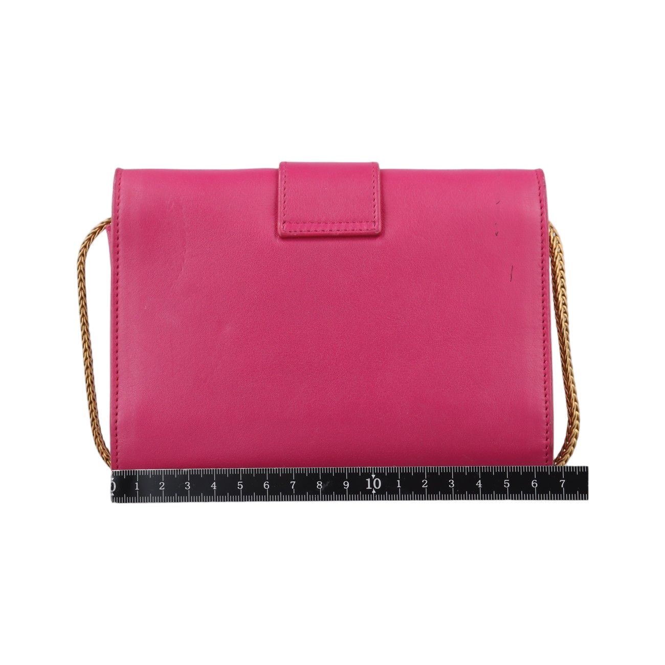 Saint Laurent Yves Mini Line Rose Red Leather Messenger Bag — view 2