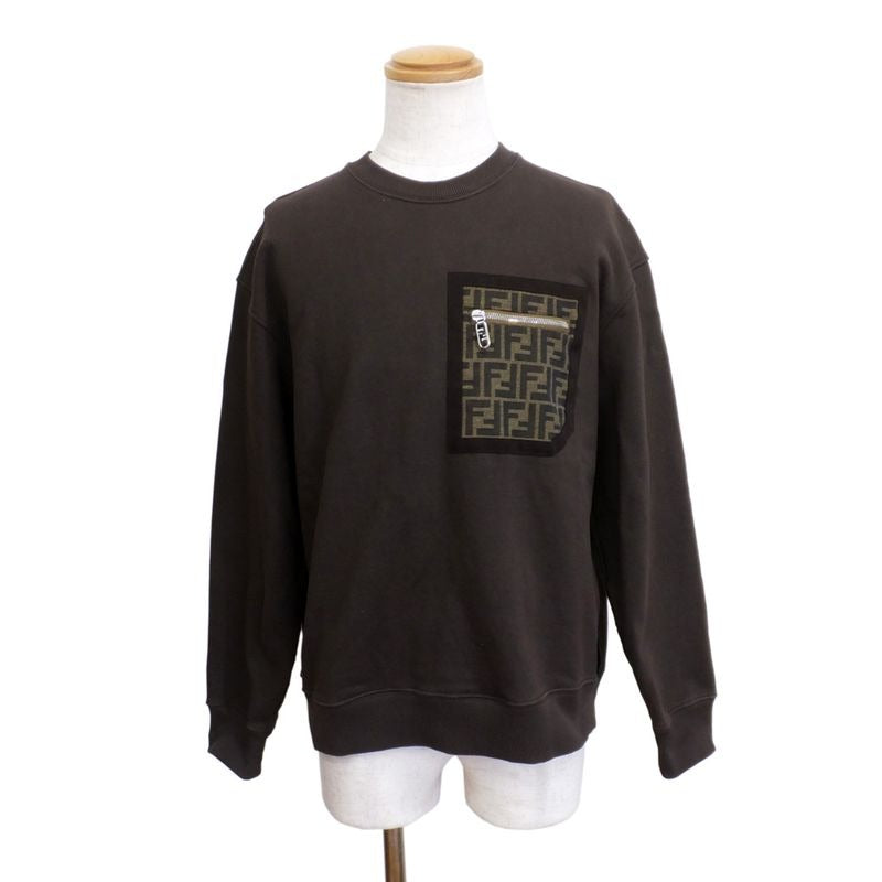Fendi Sweat 12 Size M Brown Cotton Pocket Silver Hardware