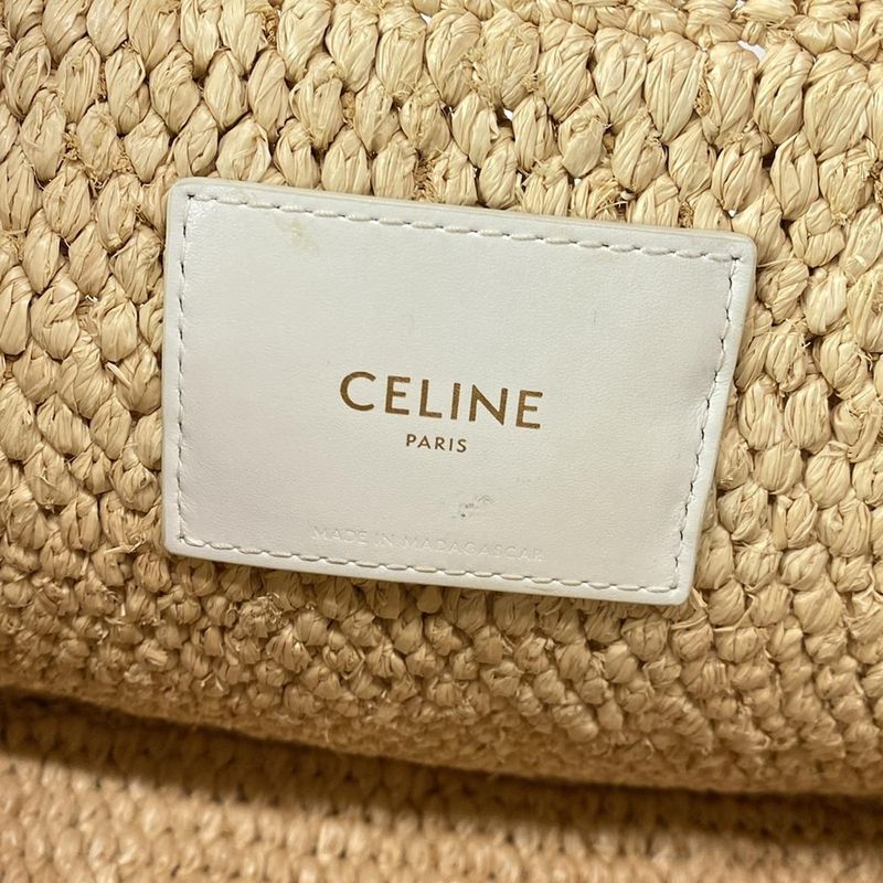 Celine Tote Bag Small Cabas Tais Beige And White Bag