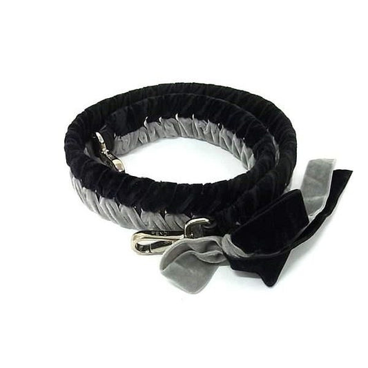 Fendi Velour Ribbon Strap Shoulder Black Gray