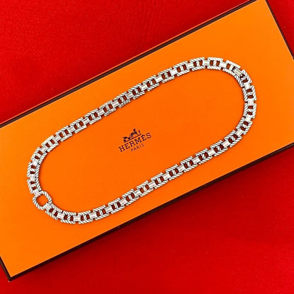 Hermes Grand Sport Vintage Silver 800 Necklace Choker Pendant Accessory