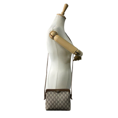 Gucci Plus GG Leather Shoulder Bag Monogram Classic Beige Gray Brown Gold — view 4