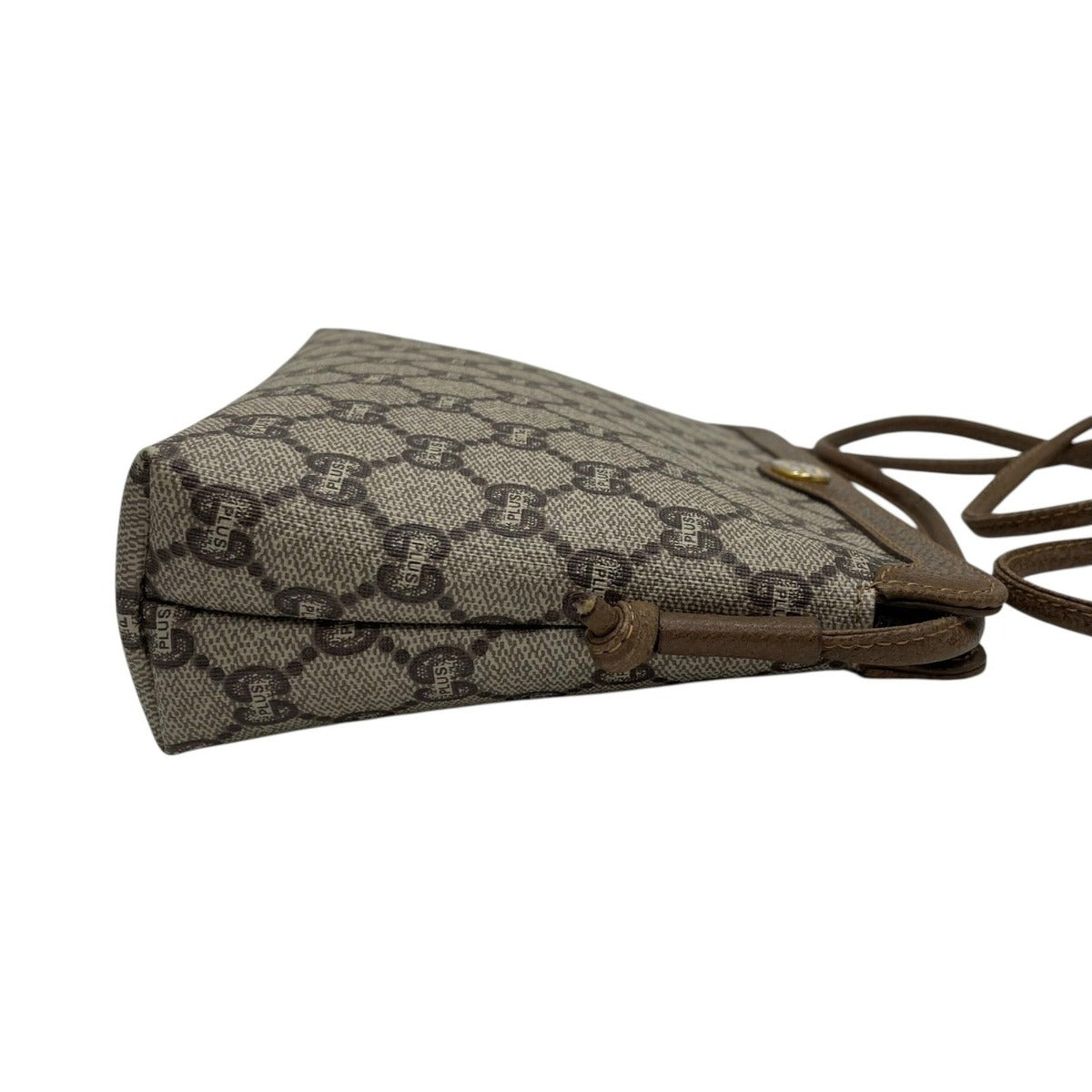 Gucci Plus GG Leather Shoulder Bag Monogram Classic Beige Gray Brown Gold — view 5