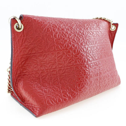 Loewe Avenue Repeat Anagram Chain Shoulder Calf Red Ladies Shoulder Bag