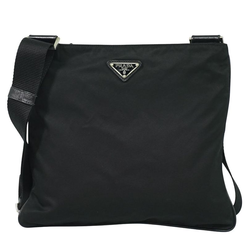 Authentic Prada Nylon Shoulder Bag Pochette Black Bag Pre-owned [follow-up