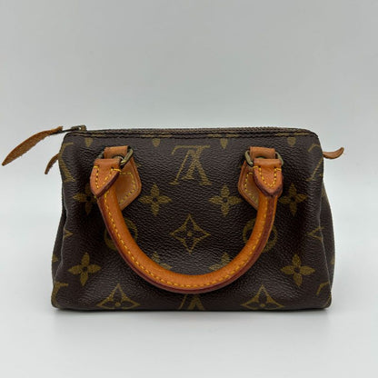 Louis Vuitton Monogram Canvas Shoulder Bag Mini Speedy Brown