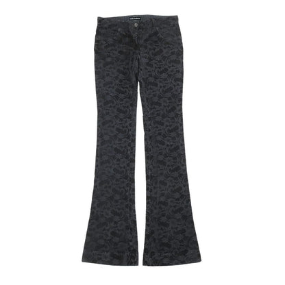 Dolce & Gabbana Cotton Corduroy Pants Flower Allover Pattern Boots Cut Logo