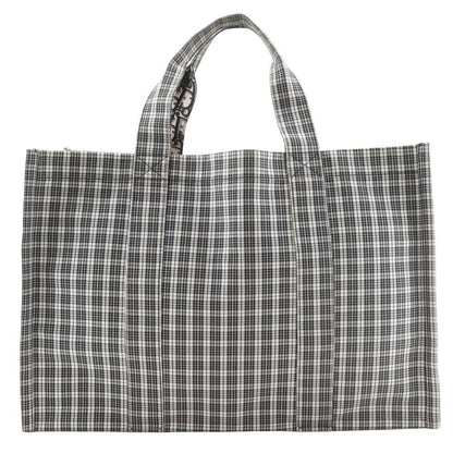 Dior Tote Check Cotton Black White