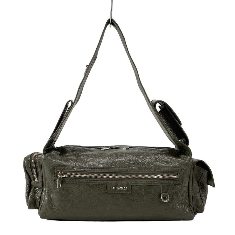 Balenciaga Shoulder Bag Super Busy Small Thing Bag 702167 Khaki Lambskin