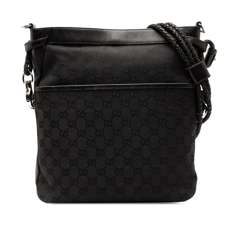 Gucci GG Canvas Black Leather