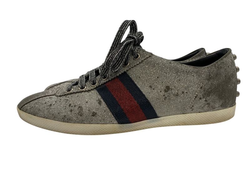 2120 Gucci Sneakers Sherry Line Glitter Sneakers Uk7 Approx 26.5cm (10.43in)