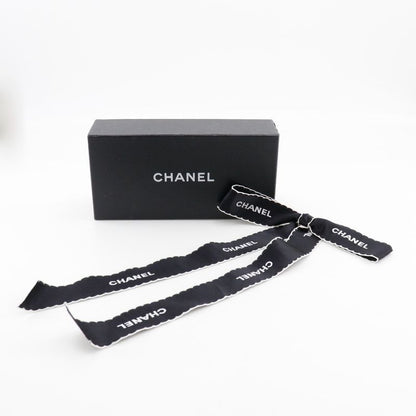 Chanel Ribbon Logo Vintage Satin Black/white Ladies 15g Brooch